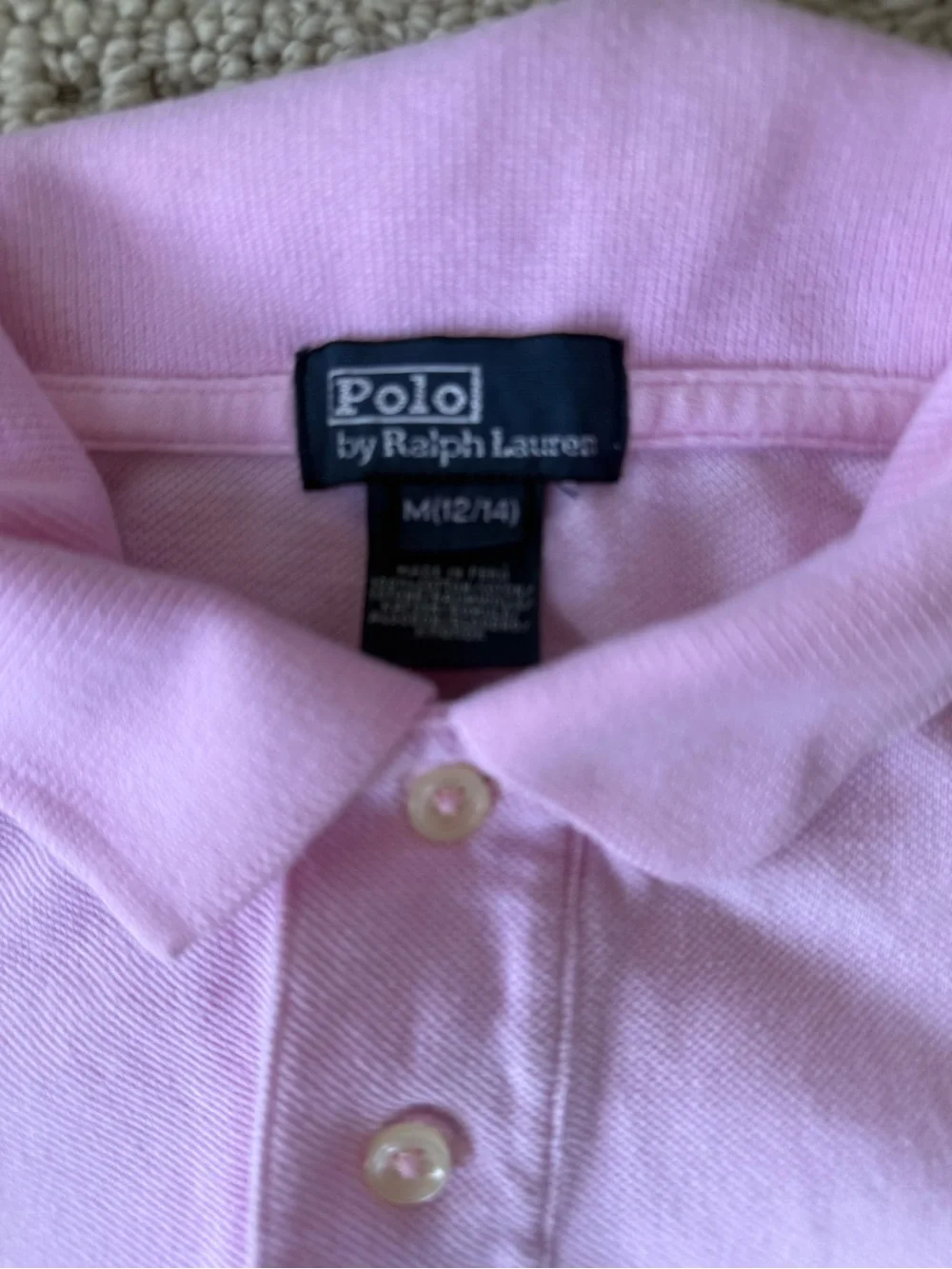 Ralph Lauren Kids Light Pink Polo Shirt with Navy Pony